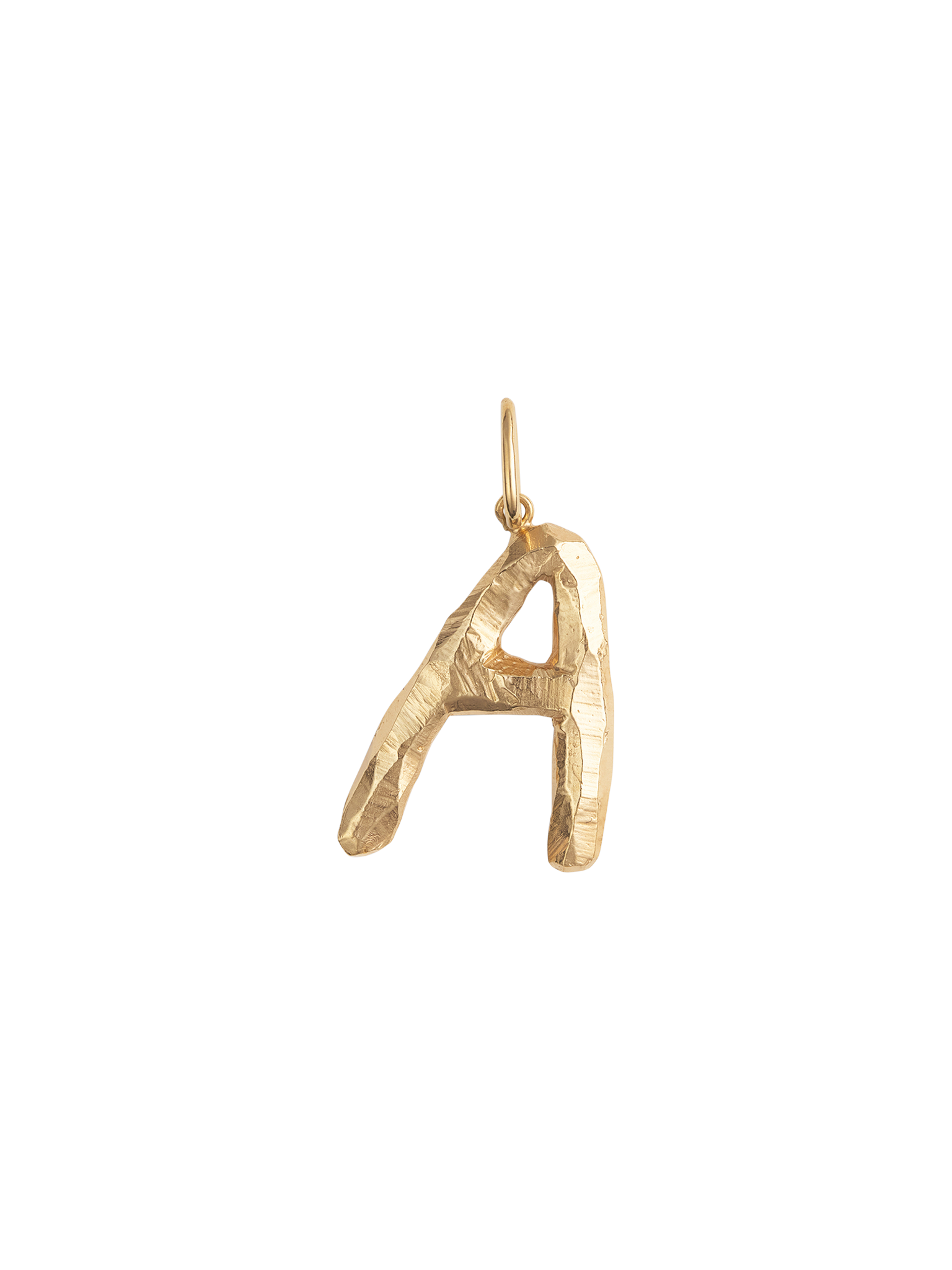 Large Alfa letter pendant a in 18k yellow gold